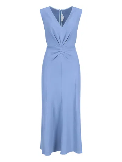 Victoria Beckham V-neck Maxi Dress In Blue