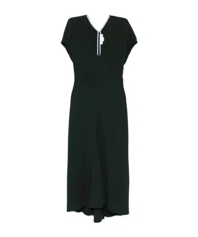 VICTORIA BECKHAM V-NECK MIDI DRESS