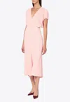 Victoria Beckham Satin Midi Dress 1325wdr006381avi R Vibec Ap In Pink