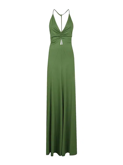 VICTORIA BECKHAM V-NECK RUCHED CAMI GOWN