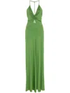 Victoria Beckham V-neck Ruched Cami Gown In Green