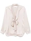 Victoria Beckham Schal-hemd Mit V-ausschnitt In Rosa