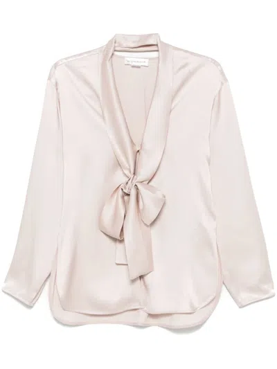 Victoria Beckham Schal-hemd Mit V-ausschnitt In Rosa