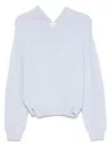 Victoria Beckham Ribbed Wool And Cashmere-blend Sweater In Blue