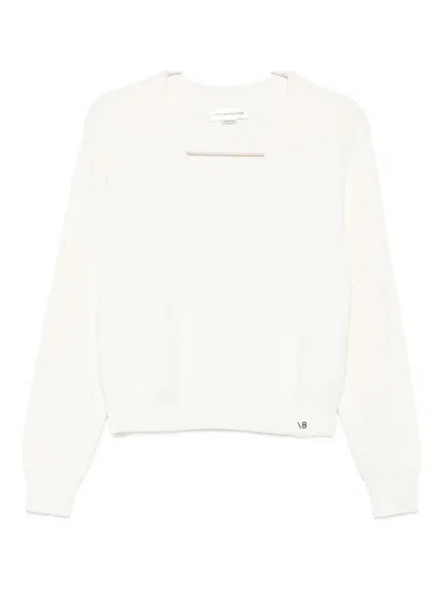 Victoria Beckham V-neck Sweater In White
