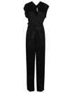 Victoria Beckham Asymmetrical Neck Jumpsuit Belted