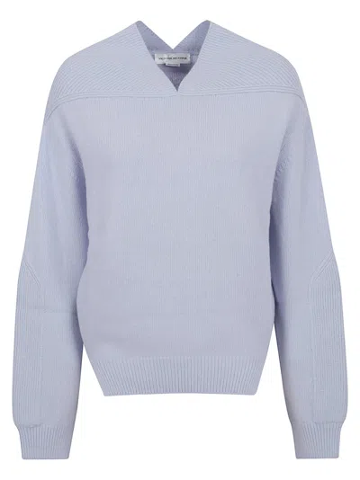 Victoria Beckham V-neck Yoke Detail Jumper In Purple