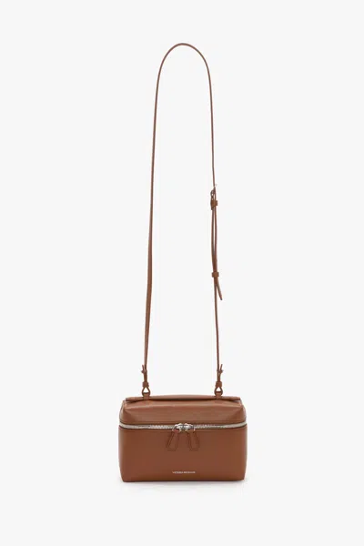 Victoria Beckham Vanity Crossbody In Dark Tan Leather In Brown