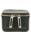 Victoria Beckham Chic Leather Clutch With Elegant Zip Closure And Sophisticated Design In Green