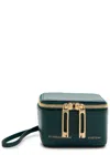 Victoria Beckham Vanity Mini Leather Clutch In Dark Green