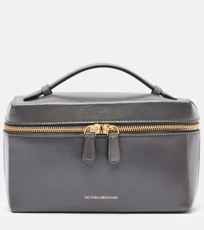 Victoria Beckham Vanity Small Leather Crossbody Bag In Gray