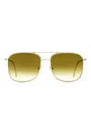 Victoria Beckham Vb 202s Square-frame Sunglasses In Gold