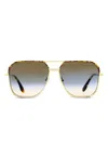 Victoria Beckham Vb 212s Square-frame Sunglasses In Gold