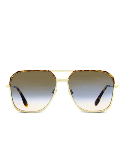 Victoria Beckham Vb 212s Square-frame Sunglasses In Gold