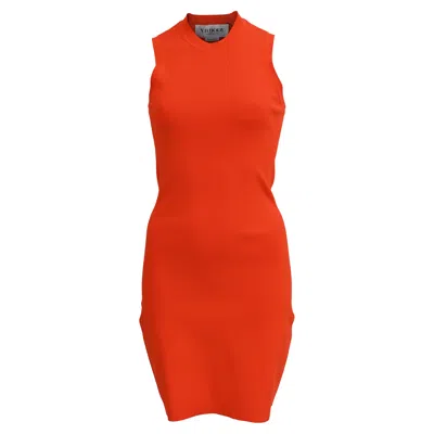 Victoria Beckham Vb Body By  Bodycon Mini Dress In Orange Viscose