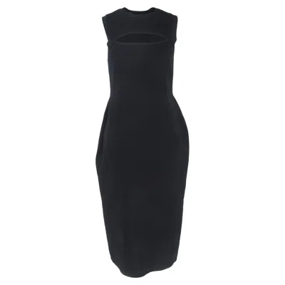 Victoria Beckham Vb Body Cutout Midi Dress In Black Viscose