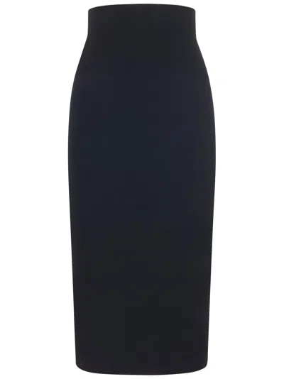 Victoria Beckham Vb Body Fitted Midi Skirt In Blue