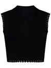 Victoria Beckham Scallop Trim Cropped Tank Top In Black