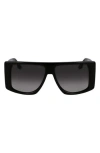 Victoria Beckham Vb Monogram 51mm Rectangular Sunglasses In Black