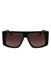 Victoria Beckham Vb Monogram 51mm Rectangular Sunglasses In Brown