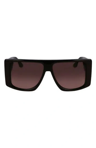 Victoria Beckham Vb Monogram 51mm Rectangular Sunglasses In Brown