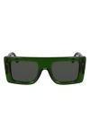 Victoria Beckham Vb Monogram 51mm Rectangular Sunglasses In Green