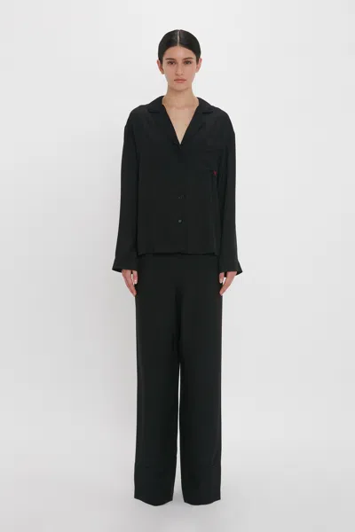 Victoria Beckham Vb Monogram Pyjama Sleep Set In Black