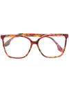 Victoria Beckham Vb2111 Square-frame Glasses In Red