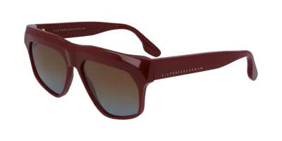 Victoria Beckham Vb603s 604 Occhiali Da Sole Borgogna Per Donna In Brown