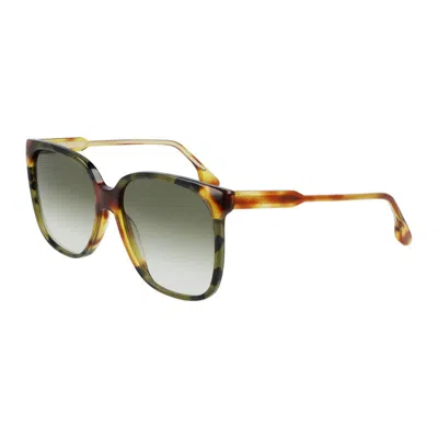 Victoria Beckham Vb610scb 225 Blonde Havana/green Havana/green Gradient In Brown