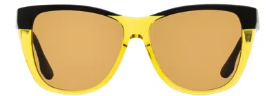 Victoria Beckham Colour-block Square-frame Sunglasses In Black