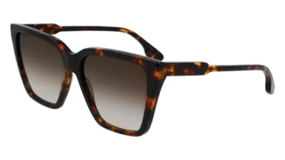 Pre-owned Victoria Beckham Vb655s 234 Havana 58/15/140 Female Sunglasses In Gray