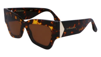 Pre-owned Victoria Beckham Vb662s 234 Havana 52/18/145 Female Sunglasses