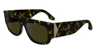 Pre-owned Victoria Beckham Vb666s 012 Black Yellow Havana 55/16/145 Female Sunglasses