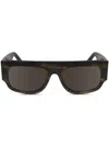 Victoria Beckham V Plaque 55mm Modified Rectangular Sunglasses In Green