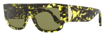 Victoria Beckham Vb666s V Plaque Metal Accents Sunglasses In Yellow