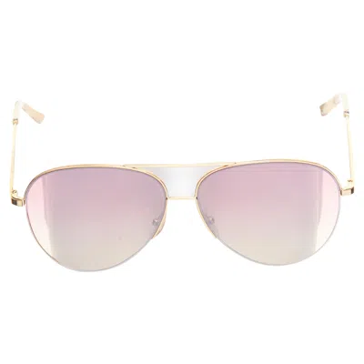 Victoria Beckham Vbs90 C61 Gradient Gold Trim Handmade Aviators In Pink