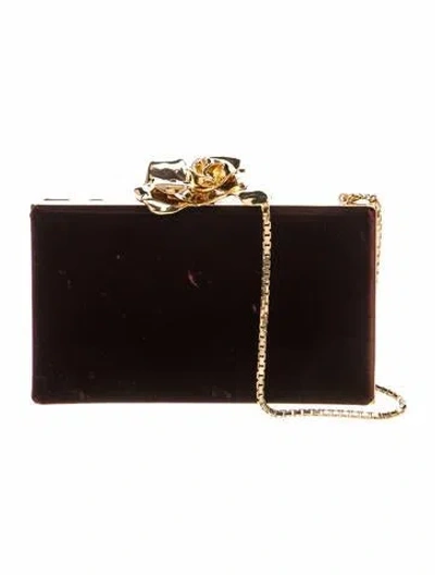 Pre-owned Victoria Beckham Velvet Minaudière In Brown