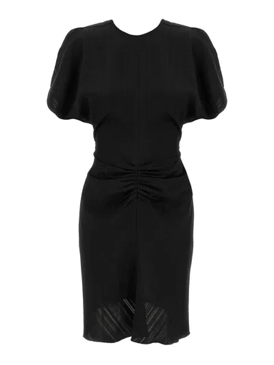 Victoria Beckham Gathered Waist Mini Dress In Black