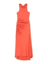 Victoria Beckham Asymmetric Midi Dress In Orange