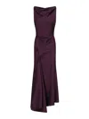 Victoria Beckham Asymmetric Dress In Purple