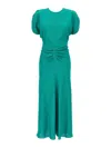 Victoria Beckham Women's Gathered Waist Midi Dress In Green