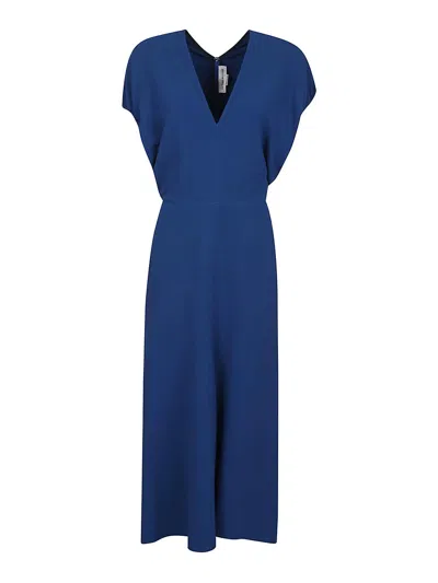VICTORIA BECKHAM VESTIDO MIDI - AZUL