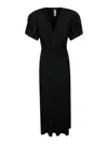 Victoria Beckham Gathered V-neck Midi Dress