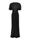 Victoria Beckham Black Gathered Waist Dress In Black