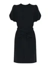 Victoria Beckham Dress With Ruches In Black