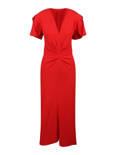 VICTORIA BECKHAM VESTIDO MIDI - ROJO