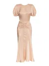 Victoria Beckham Light Pink Damask Dress With Gathering