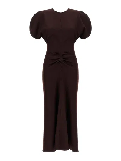 Victoria Beckham Vestido Midi - Rojo Oscuro
