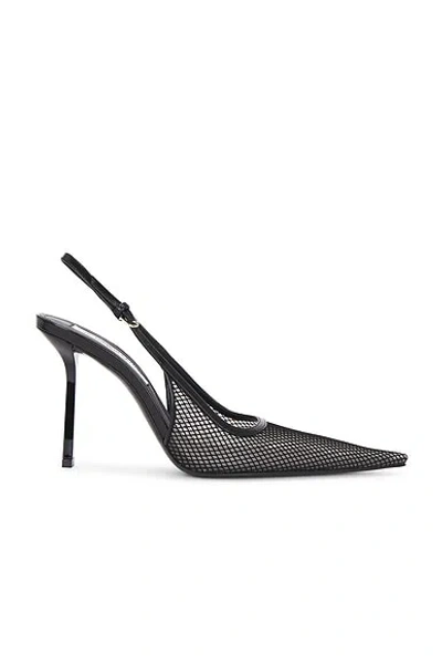 Victoria Beckham Victoria Leather-trimmed Mesh Slingback Pumps In Black